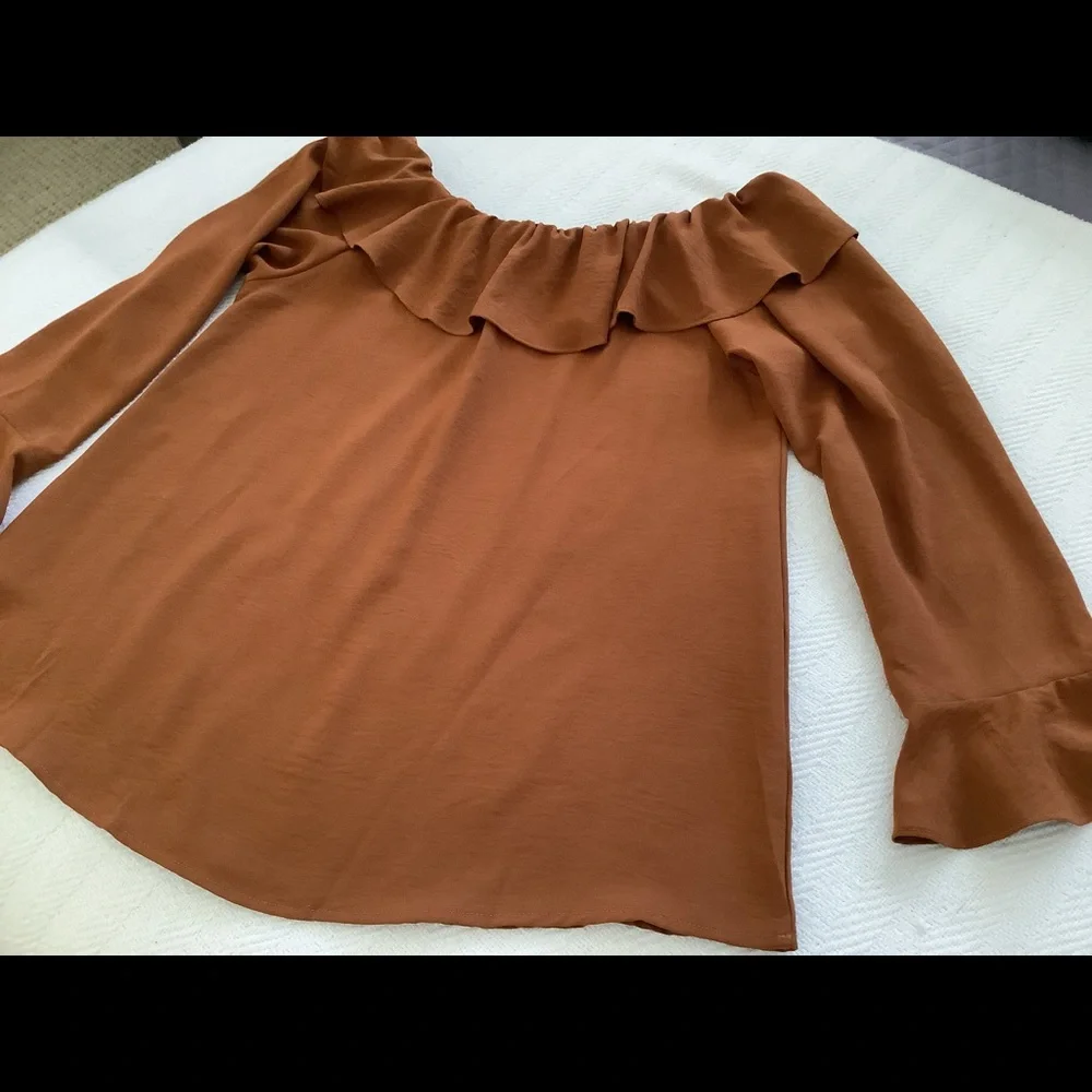 She & Sky rust colored blouse size L - Picture 10 of 10